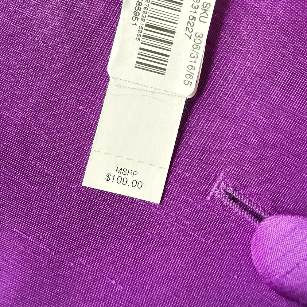 Preston & York 2 Pc Skirt Suit Set Women 14 Purple Passionfruit NWT Shawl Collar